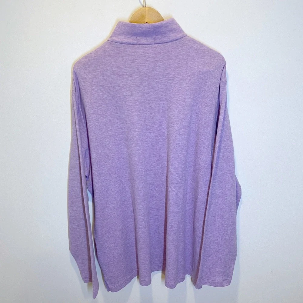 Polo Ralph Lauren Quarter Zip Mens XXL Purple NWT Heathered Pullover Sweater